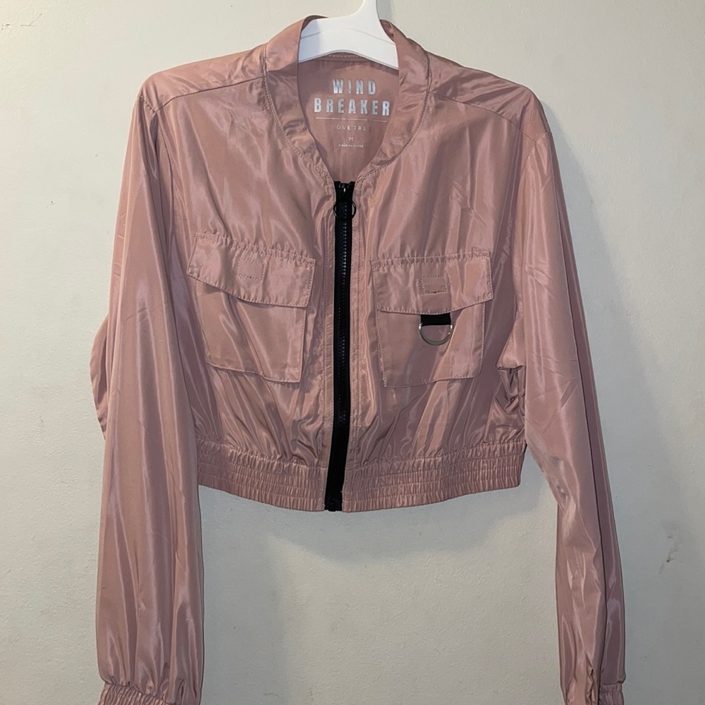 Light Pink Cropped Wind Breaker Size Medium